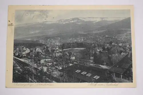 Ak Riesengebirge Schreiberhau, Blick vom Bahnhof,  1928 gelaufen