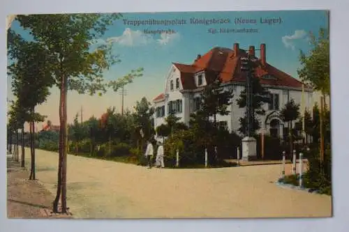 Ak Truppenübungsplatz Königsbrück, Neues Lager, Hauptstraße, Kommandantur 1916