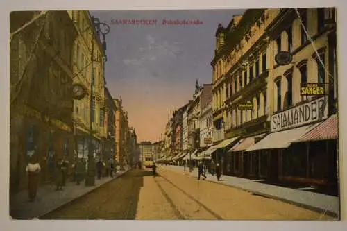 Ak Saarbrücken, Bahnhofstraße  um 1910 nicht gelaufen