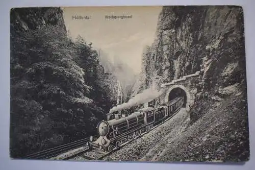 Ak Höllental, Hirschsprungtunnel,   1912 gelaufen
