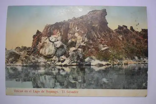 AK Volcan en el Lago de Ilopango, El Savador, um 1914 gelaufen