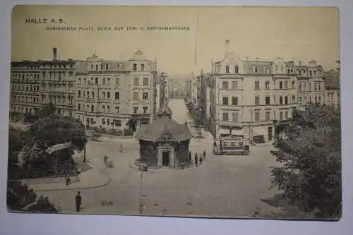 AK Halle, (Saale), Rannischer Platz, Blick auf Tor- u. Bertramstrasse, 1907