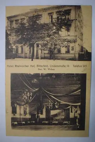 AK Bitterfeld Hotel Rheinischer Hof Lindenstraße 16 Bes. W. Weber um  1920 gel.