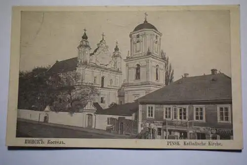Ak Pinsk, Katholische Kirche um 1900 nicht gelaufen