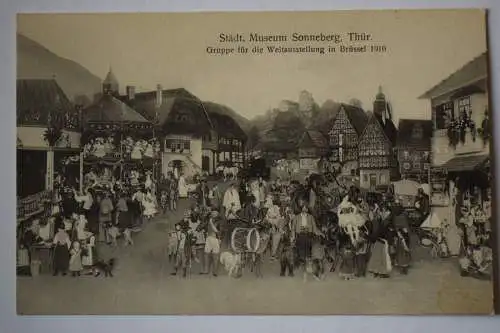 Ak Städt. Museum Sonneburg, Thür., Gruppe fü die Weltausstellung Brüssel 1910