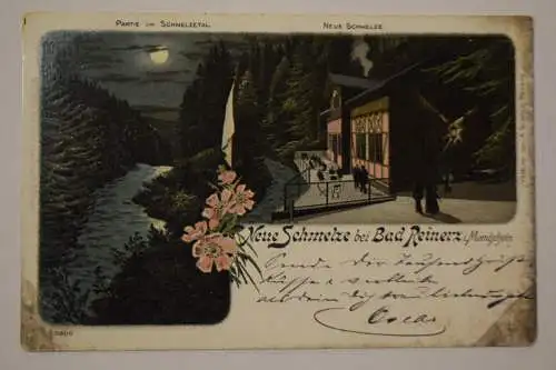Ak Neue Schmelze bei Bad Reinerz i. Mondschein, um 1900 nicht gelaufen