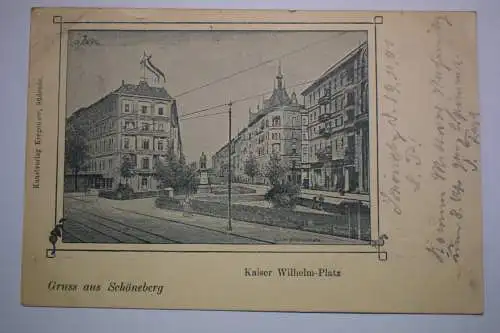 Ak Gruss aus Schöneberg, Kaiser Wilhelm Platz, 1901 gelaufen