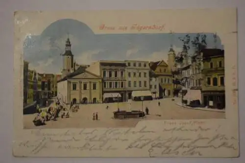 Ak Gruss aus Jägerndorf, Franz Josef Platz, 1902 gelaufen
