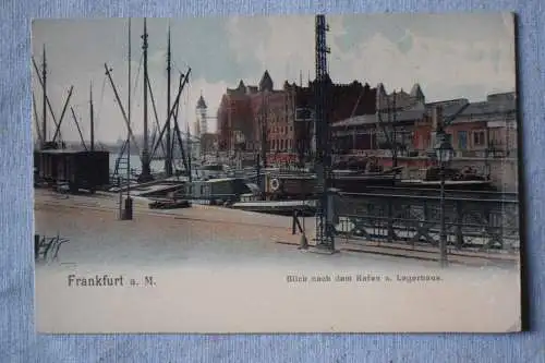 Ak Frankfurt a. M., Blick nach dem Hafen u. Lagerhaus, um 1910 nicht gelaufen