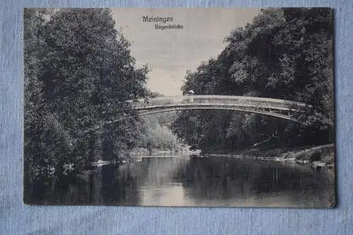 Ak Meinigen, Bogenbrücke,  1914 gelaufen