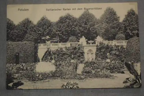 Ak Potsdam, Sizianischer Garten mit dem Bogenschützen,  um 1900 nicht gelaufen