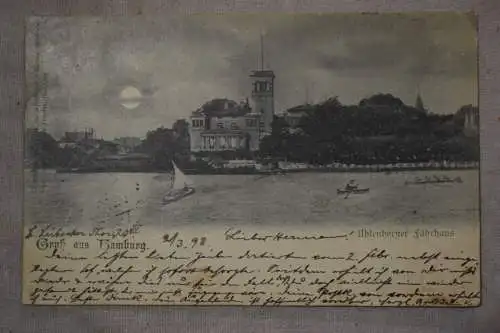 Ak Gruss aus Hamburg Uhlenhorster Fährhaus , Mondscheinkarte, 1898 gelaufen