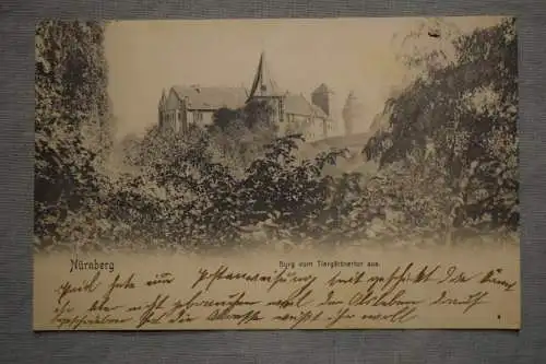 Ak Nürnberg, Burg vom Tiergärtnertor aus , 1908 nicht gelaufen