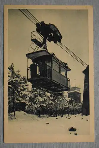 Ak Wintersportplatz Oberwiesenthal, Drahtseilbahn, Endstation Fichtelberg 1929