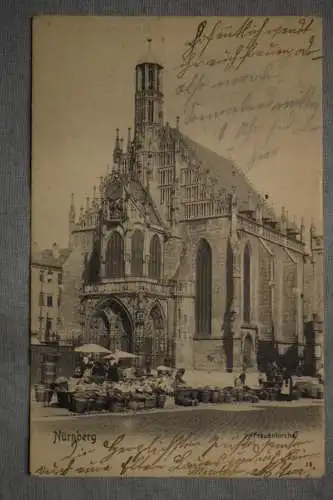 Ak Nürnberg, Frauenkirche, 1898 gelaufen