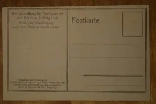 Weltausstellung für Buchgewerbe und Graphik, Leipig 1914, nicht gelaufen