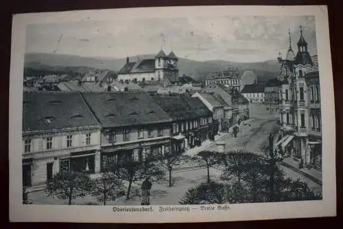 Ak Oberleutensdorf, Freiheitsplatz - Breite Gasse, 1928 gelaufen