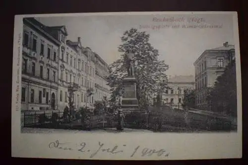 Ak Reichenbach i. Vogtl., Solbrigsplatz mit Bismarckdenkmal, um 1900 nicht gel