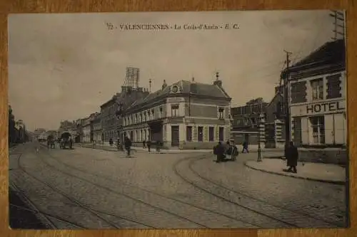 Ak Valenciennes - La Croix-d´Anzin  E.C.,  1914 gelaufen