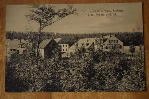 AK Partei am Fischerhaus Moldau, i.B. 801 m.ü.d.M., um 1900 nicht gelaufen
