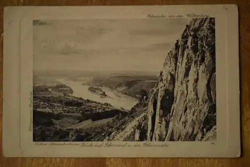 AK Blick auf Rhöndorf und die Rheininseln, 1912 gelaufen