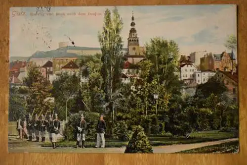 AK Glatz, Festung und Blick nach dem Donjon., 1913 gelaufen