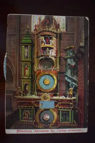Ak Strassburg, Astronomische Uhr, L´horloge astronomique, drehbar, 1914 gel.