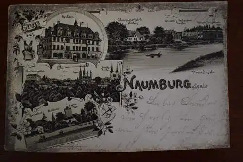 Ak Gruss aus Naumburg, Champagnerfabrik Neuhaus, Brauerei Henne, 1905 gel.