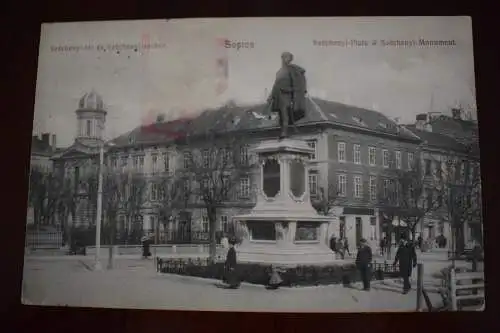 Ak Sopron, Széchenyi-Platz & Széchenyi-Monument, um 1910 nicht gelaufen