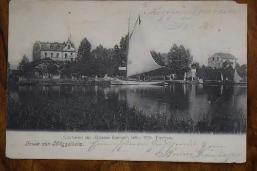 Ak Gruss aus Müggelheim, Sporthaus zur ""Grossen Krampe" 1905 gel.