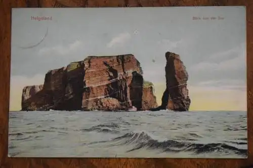 Ak Helgoland, Blick von der See, 1907 gelaufen