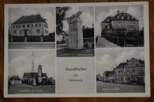Ak Gersthofen bei Augsburg, Hindenburgplatz mit Gaststätte Josef Seitz 1943 gel.