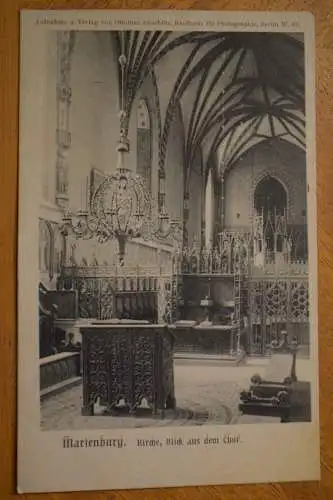 Ak Marienburg, Kirche Blick aus dem Chor, 1906 gelaufen