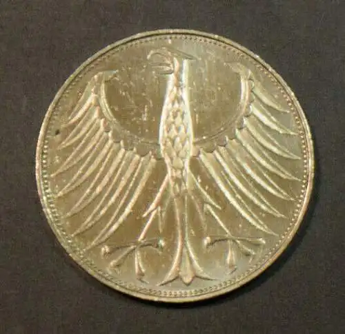 Deutschland 5 Mark 1972 G Silberadler BRD DM Silber, guter Zustand