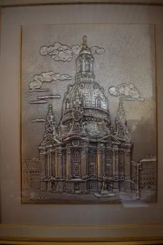 Bild Frauenkirche Dresden, Silber 925-er, 70cm x 60cm, RS & HS 1997, Top Zustand