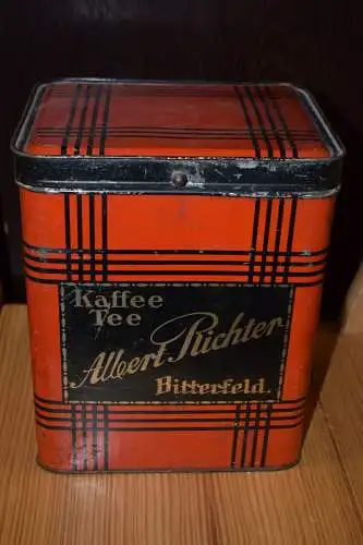Große Blechdose Kaffee Tee Albert Richter, Bitterfeld