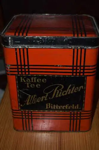 Große Blechdose Kaffee Tee Albert Richter, Bitterfeld
