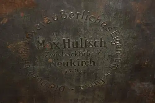 Große Blechdose Hultsch Zwieback, Max Hultsch Zwiebackfabrik Neukirch, Lausitz