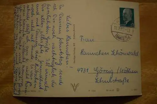 Ak Halle / Saale, Fontänen mit blick zum Postamt C1, 1964