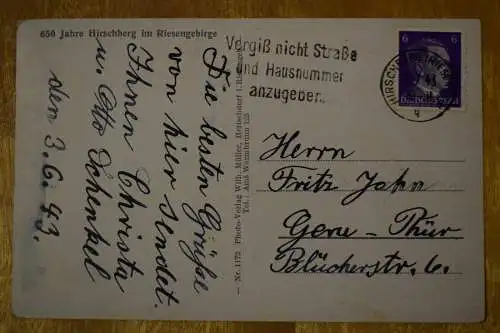 Ak Hirschberg i. Riesengeb., Unter den Lauben am Markt,  1943 gelaufen