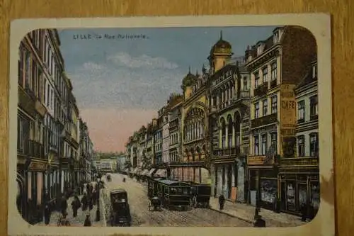 Ak Lille - La Rue Nationale, 1936 gelaufen