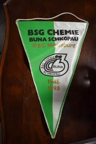 Wimpel Radfahrer DDR BSG Chemie Buna RSC Merseburg , mit original Unterschriften