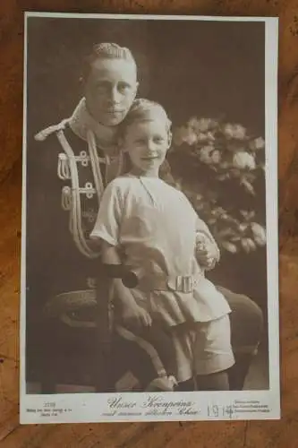 Ak Unser Kronprinz mit seinem ältesten Sohne, 1912 gelaufen