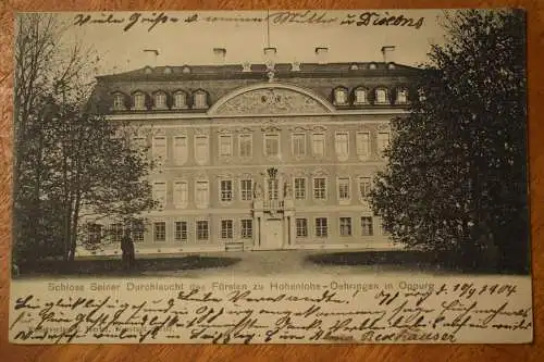 Ak Oppurg, Schloss des Fürsten zu Hohenloha-Oehringen, 1904 gelaufen