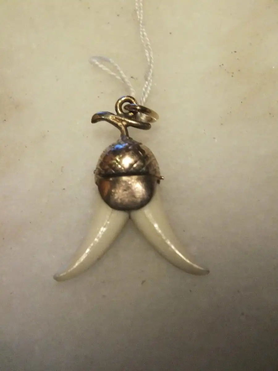 Schöner Anhänger 333 Gold, Grandeln, Grandelschmuck, Jagd Jagdschmuck Fuchshaken 1