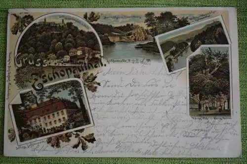 Ak Gruss  aus Zschopauthal, 1897 gel., Schloss Lichtenwalde, Harras - Eiche