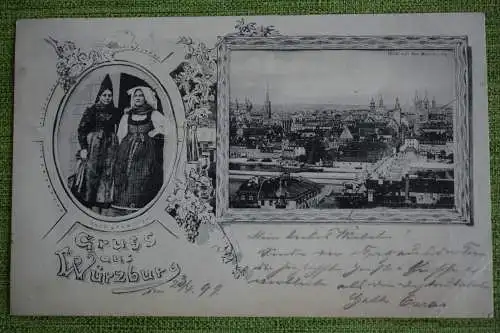 Ak Gruss  aus Würzburg, 1899 gelaufen