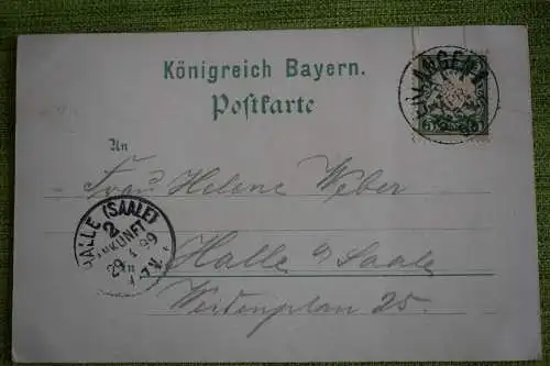 Ak Gruss aus Erlangen,  1899 gel., Collegien-Gebäude, Luitpold-Brunnen