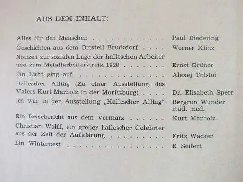 Hallesches Monatsheft 1962, 9 Stück guter Zustand Neuss, Marholz, Schulze-Galera