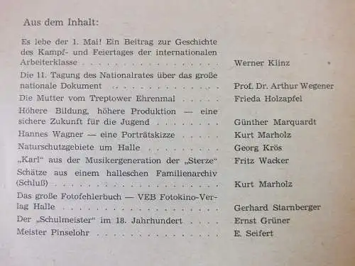 Hallesches Monatsheft 1962, 9 Stück guter Zustand Neuss, Marholz, Schulze-Galera